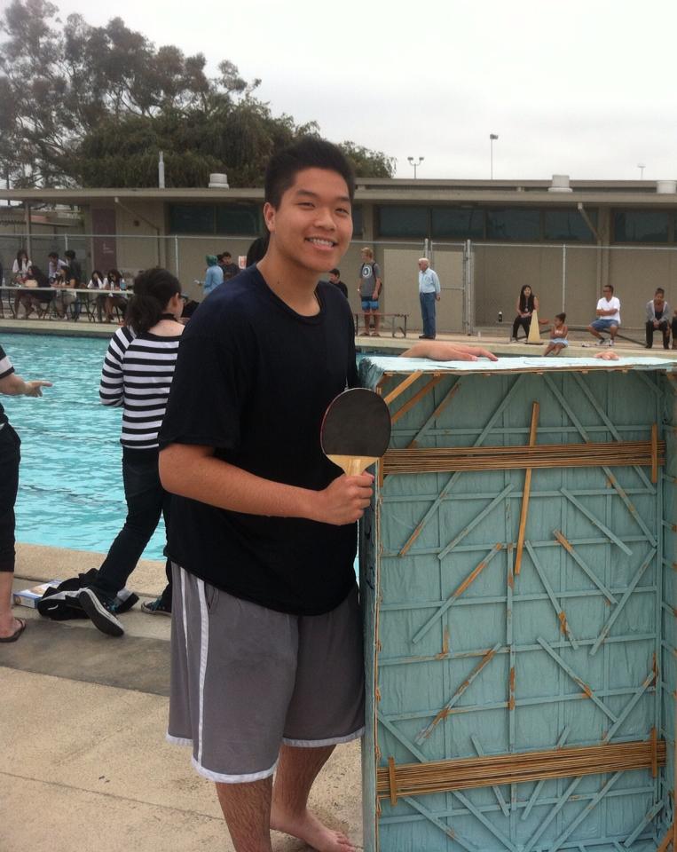 Alan Shu ('13) flaunts his craftsmanship. Photo credit: Rachel Phillips
