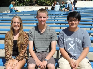 Amanda Stark, Jonathan Clements, and Benjamin Din qualified as Semi-Finalists for the National Merit Scholarship Competition Photo by Kristie Hoang