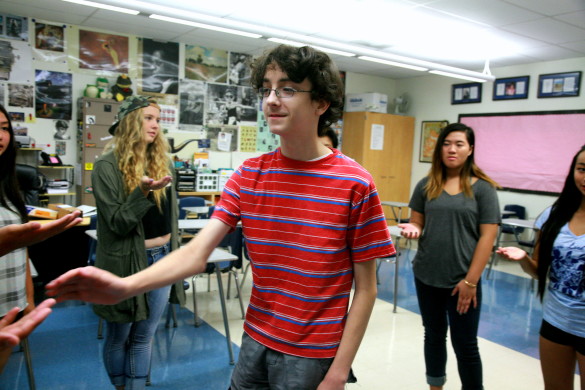 Freshmen participate in a game during Link Crew orientation in August. 