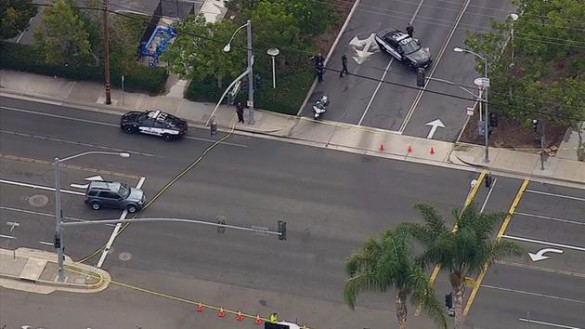 Police investigate bomb threats to FVHS on Wednesday morning, Photo via KTLA5 News