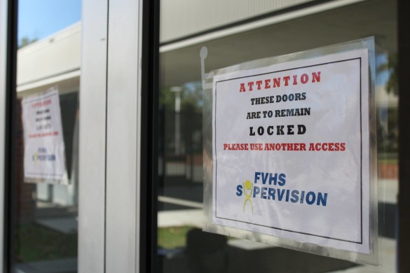 The doors to the hundred halls which now have signs