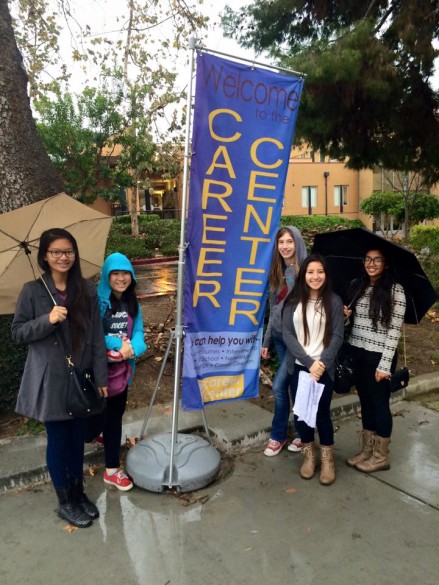 Members of Medical Society pose during a photo scavenger hunt at UCI. Photo courtesy of Victoria Le.