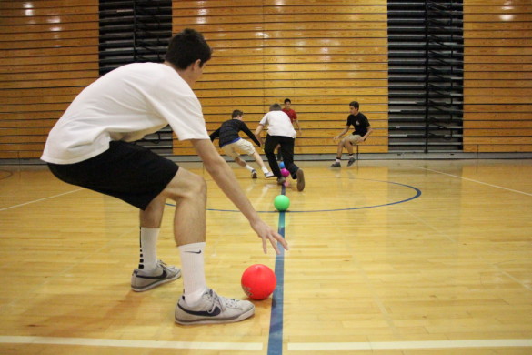 Barons compete against each other at the dodgeball tournament. Photo by Andy Kim.