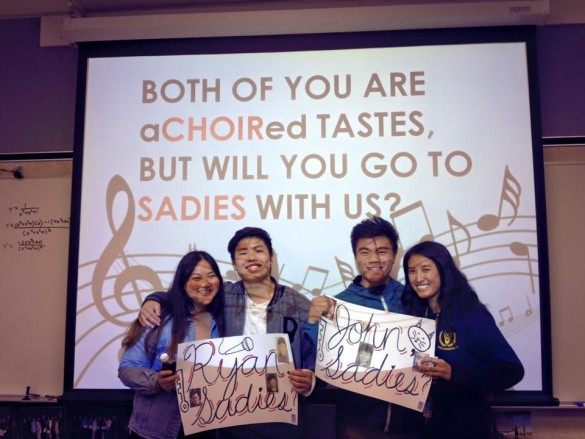 Monica Law ('15) "aCHOIRes" Ryan Duong ('15) as her date to Sadies. 