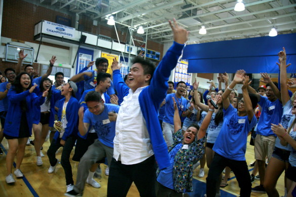 ASB members cheer on the crowd during Link Crew Photo by Kristie Hoang
