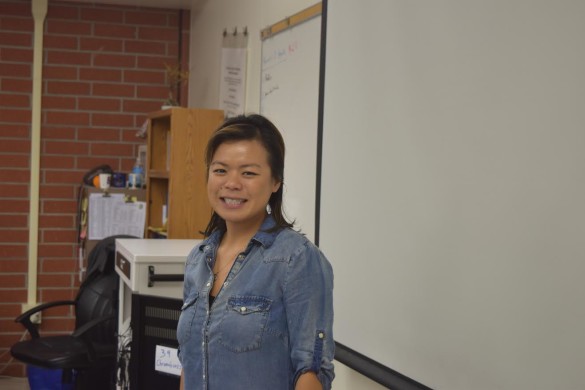 Catherine Nguyen shows her happiness for teaching at FVHS. Photo by Jacob Winkle 