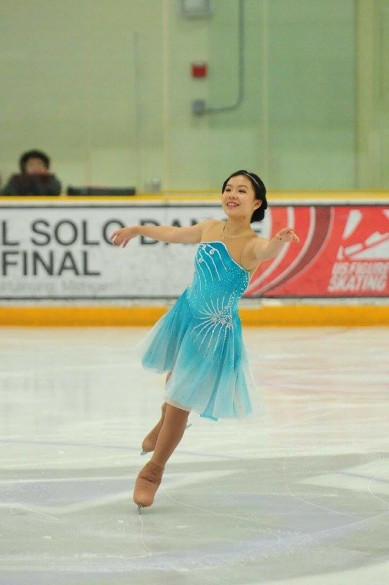 Hoang-Vi Vu ('17) competing in the National Solo Ice Dance Championships 2015. Photo courtesy of Hoang-Vi Vu. 
