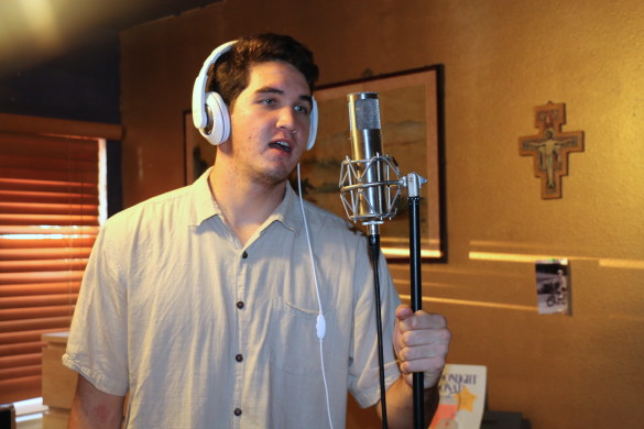 Chris Meyer ('16) singing his original song, "Feelin' Down". Photo by Sandra On. 