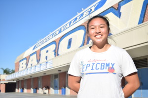 Sophomore BLANK BLANK is Fountain Valley High School's first female wrestler. Photo by Katrya Ly (I'M STILL WORKING ON THIS)
