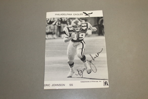 A photo of U.S History teacher Eric Johnson playing for the Philadelphia Eagles.