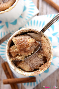 Easy Snickerdoodle in a mug recipe by FiveheartHome.
