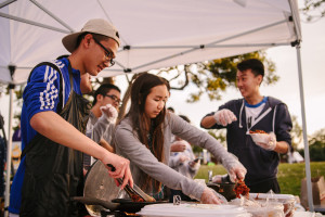 Make-A-Wish members sell Korean BBQ at the Spring Festival. Photo by Edward Fahman
