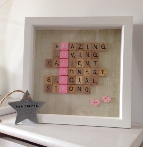 Scrabble "mother" frame. Photo by lifahome.com.