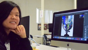 Ashley Lai ('17) will have her piece featured at the Imagination Celebration Art Show. Photo by Jake Winkle.