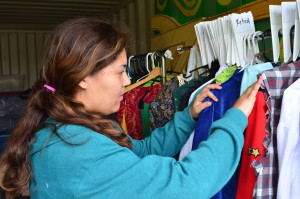 Hanna Rohfeld ('16) sorts through costumes for "The Wizard of Oz."